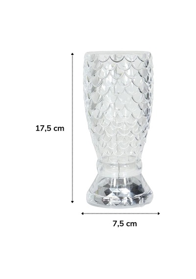 Kristal Akrilik Led Balık Süzgeç Formlu Usb Şarj Edilebilir Kumandalı Işık Modlu Masa Üstü .