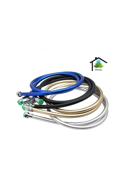 Mintev Siyah Pvc Malzeme Ultra Dayanıklı Kırılmaz Patlamaz Kaliteli Banyo Duş Hortumu Siyah