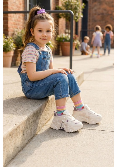 Dark Seer Kids Ds K 2051 Sneaker 2025 Kız Çocuk Bej-mor