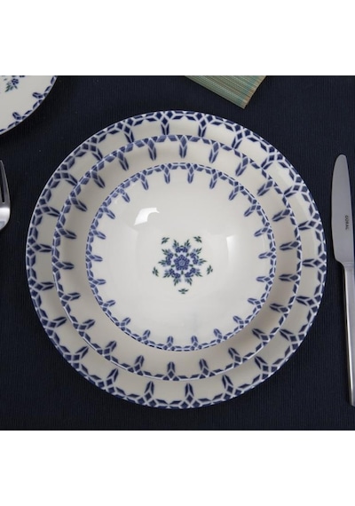 Güral Porselen Camelia 24 Parça 6 Kişilik Bone Yemek Takımı Dg 1654 Beyaz