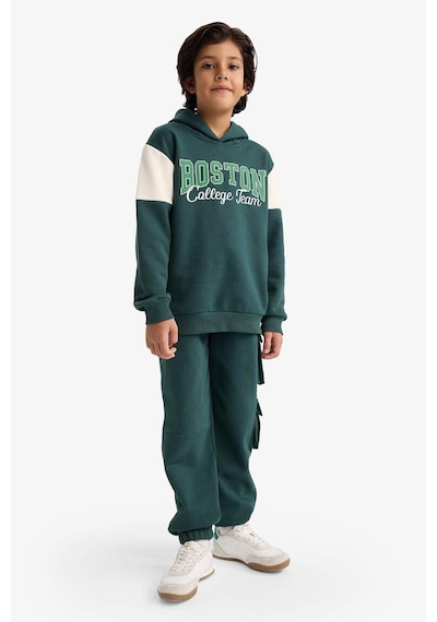 Defacto Kapüşonlu Baskılı İçi Yumuşak Tüylü Sweatshirt Erkek Çocuk G5553a825cwgn536 Yeşil-gn536
