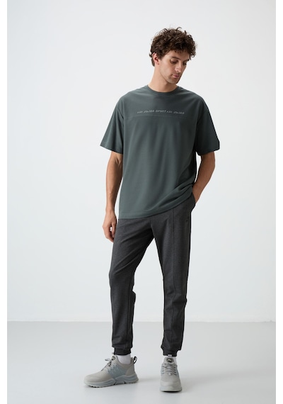 Air Jones Tommy Life Haki Pamuklu Kalın Yüzeyi Dokulu Oversize Fit Baskılı Erkek T-shirt - 88371 Haki Air Jones Tommy Life Haki Pamuklu Kalın Yüzeyi Dokulu Oversize Fit Baskılı Erkek T-shirt - 88371 Haki