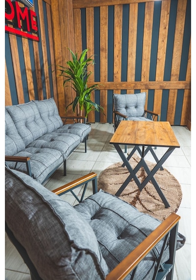 Ard & Garden Miray 311 Masalı Gri Fermuarlı Bahçe Balkon Takımı, Salon, Teras- Berjer Düğmeli Metal Çay Seti Gri Ard & Garden Miray 311 Masalı Gri Fermuarlı Bahçe Balkon Takımı, Salon, Teras- Berjer Düğmeli Metal Çay Seti Gri