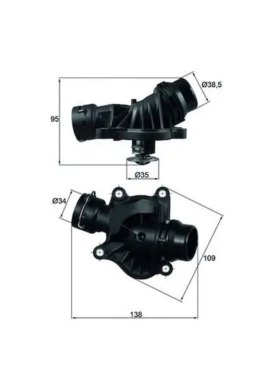 Bmw X3 2.0d Termostat 2005-2007 M47d20 Mahle Tı23488