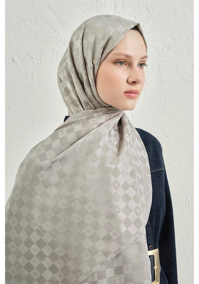 Armine Elegance J.ipek Pamuk Dama Şal - 75 X 195 Gümüş