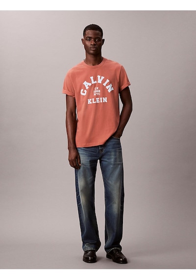 Calvin Klein Erkek 20s Calvin T-shirt-12868 Turuncu