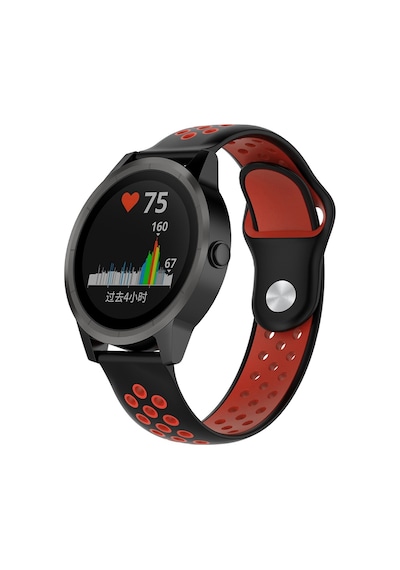 Samsung Gear S3 Gear Watch 3 45mm Uyumlu Spor Silikon Kordon Kayış Siyah Kırmızı