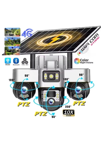 3 Motorlu V380 4g Solar Kamera