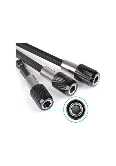 6-10-15 Cm 3'lü Manyetik Uzatma Bits Adaptör Seti Ulaşılmaz Alanlar Ve Hassas Vidalama, 7430000722644