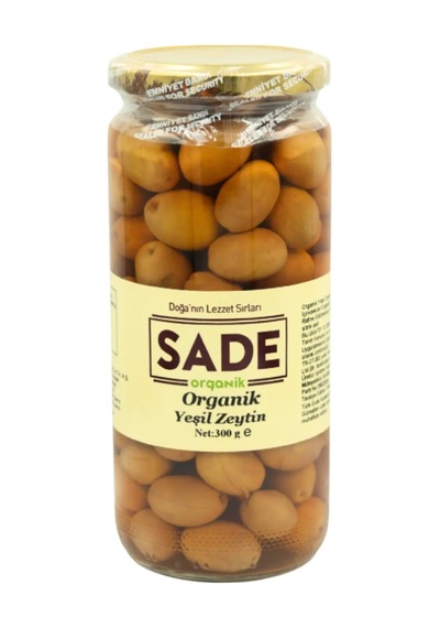 Sade Organik Yeşil Zeytin 300 Gr.