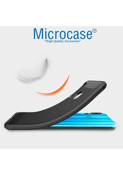 Huawei Nova 4 Brushed Carbon Fiber Silikon + Cam (Seçin) 318233562 - Seçenek / Cam Koruma-Tempered Glass Istiyorum
