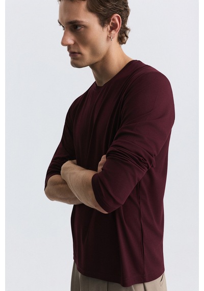 Antioch Relax Fit Uzun Kollu T-shirt Bordo