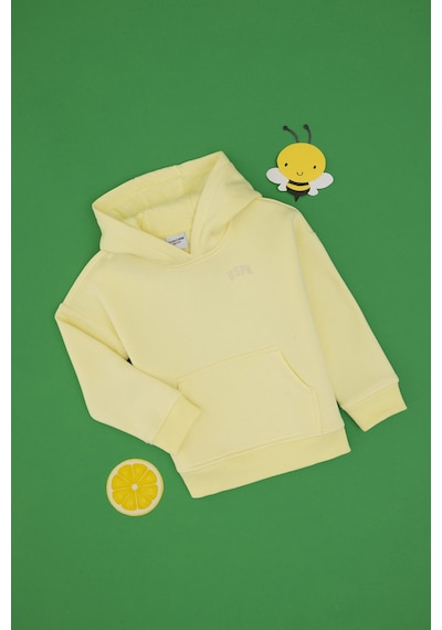 U.S. Polo Assn. Kız Çocuk Sarı Kapüşonlu Şardonlu Basic Sweatshirt 50314304-VR044