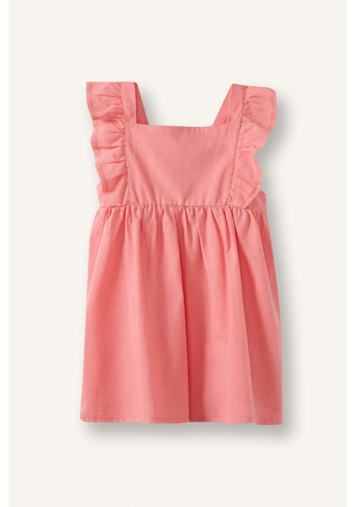Defacto Askılı Poplin Elbise Kız Bebek H4370a526smpn682 Pembe-pn682