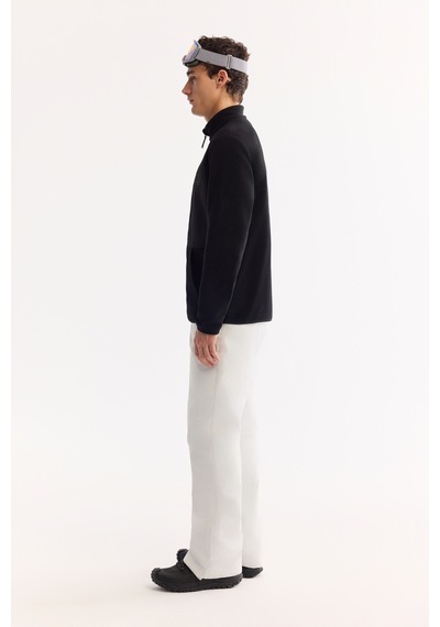 Avva Erkek Siyah Dik Yaka Fermuarlı Soft Touch Polar Regular Fit Sweatshirt A52y1207