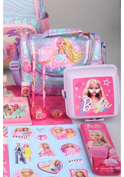 X Dekomus Lisanslı Barbie Deniz Kızı Collection Premium Full Kırtasiye Seti Okul,termoslu Beslenme Ve Kalem Çantası,beslenme Kabı,matara Altın
