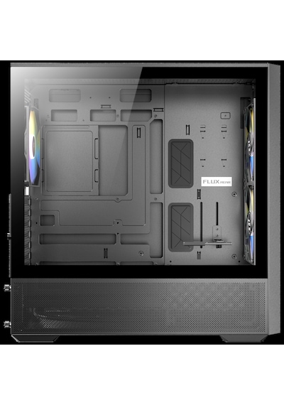 Antec Flux Rear Mid Tower Oyuncu Kasası - Flux Hava Akışı Platformu - 5x Pwm Fan 3x140mm Argb + 2x120mm Reverse - Mesh Ön Panel - Usb Type-c 3.2 Gen2 - 360mm Radyatör - 400mm Gpu - Gpu Braketi Dahil