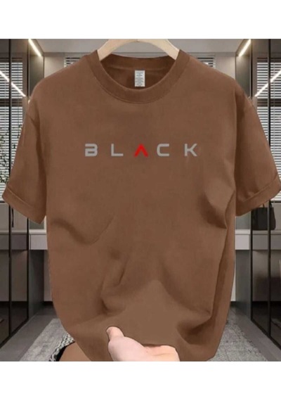 Kozia Outdoors Maloçbey Modern Siyah Baskılı Oversize Unisex Basic O Yaka T-shirt Kahverengi