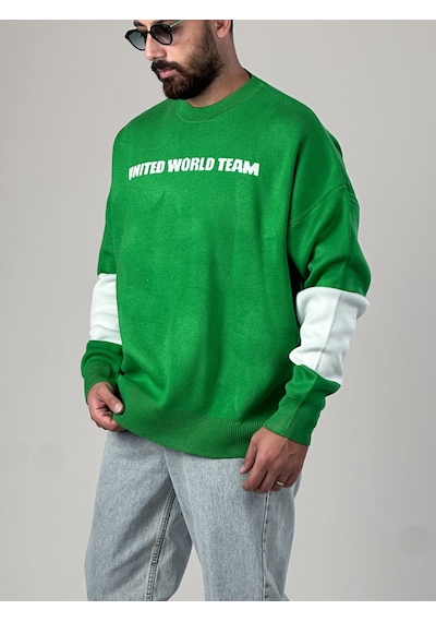 Cocopelli Oversize Yeşil New York Erkek Triko Sweat Coc1044 Yeşil