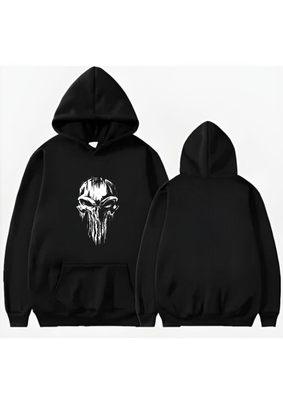 Startmore Kuru Kafa Baskılı Kapişonlu Sweatshirt siyah