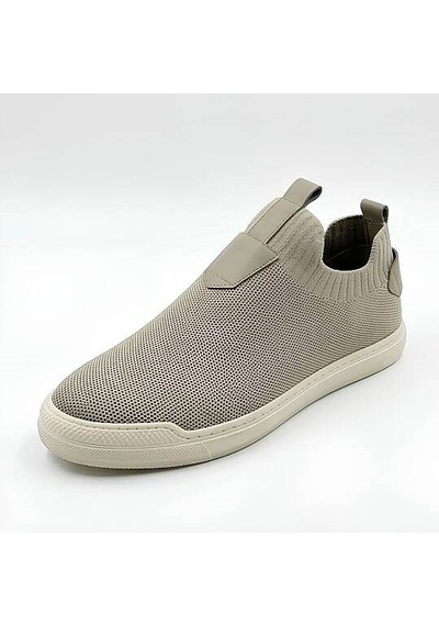 Daytex 4224 Erkek Slip-on - Full Triko Örgü Termo Taban Sneaker Koyu Boz Kahve