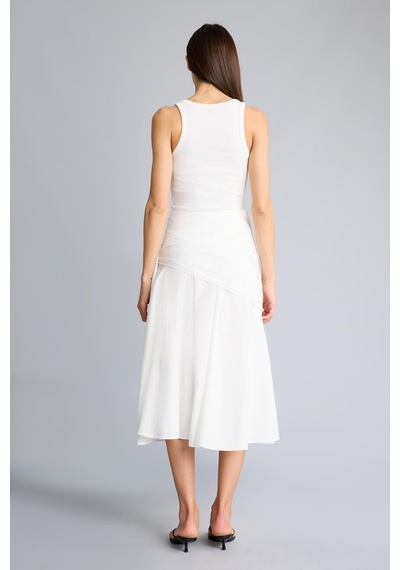 Defacto %100 Pamuk A Kesim Normal Bel Poplin Midi Etek H3435ax26smwt32 Beyaz-wt32