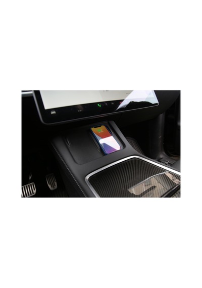 Tesla Model Y - Model 3 Silikon Telefon Şarj Pedi - Siyah