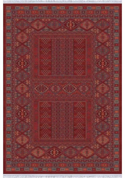 Bordo Yöresel Dokuma Pamuk Tabanlı Kaymaz Kilim Klm261n11