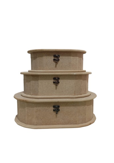 Mdf 3'lü Oval Kutu Seti