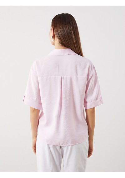Lcw Comfort Pembe Modal Karışımlı Oversize Kadın Gömlek