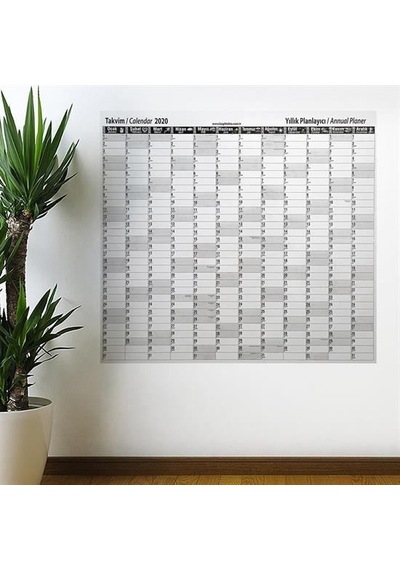 2020 Yıllık Planlayıcı Manyetik Duvar Stickerı Takvim 110x100 Cm 4915