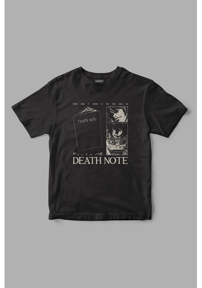 "death Note" Özel Tasarım Baskılı Tişört Siyah