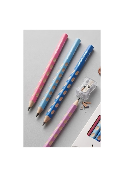 Lila Jumbo Kurşun Kalem Oluklu 2 Adet Alpino Trimax Üçgen Oluklu Kalın Kalem Pastel Renkler Kolay Tutuş Ve Kullanım