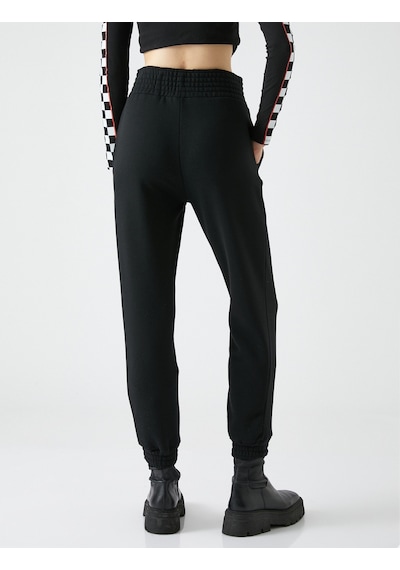 Koton Jogger Eşofman Altı Yüksek Bel Cep Detaylı Siyah 4wal40004ık 4WAL40004IK999 Siyah