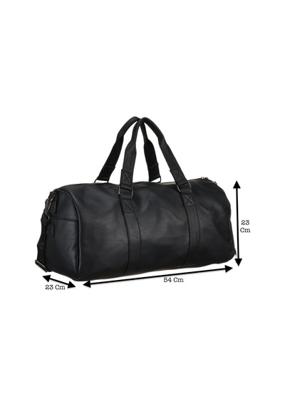 Westpolo Unisex Vegan Deri Seyahat, Spor Çantası - 7039es Siyah