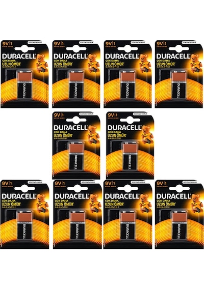 Duracell Alkaline 9 Volt Pil 10 Adet