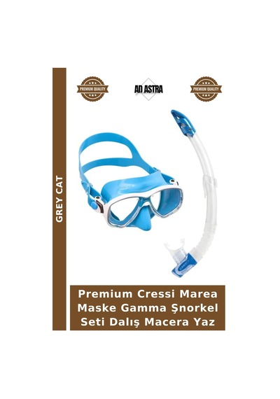 Premium Cressi Marea Maske Gamma Şnorkel Seti Dalış Macera Yaz Çok Renkli