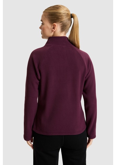 U.S. Polo Assn. Kadın Bordo Yarım Fermuarlı Sweatshirt 50329013-vr180 Dark Plum