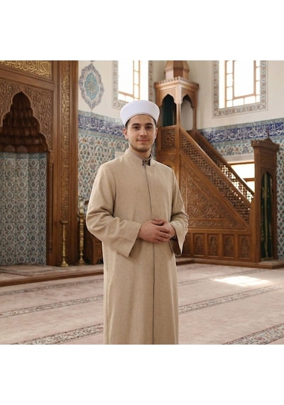 İkranur Mektum Keten İmam Cübbesi-vizon Çok Renkli
