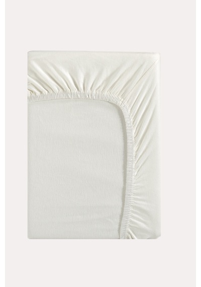 Bej - Beyaz Renk %100 Pamuk Penye Bebek Çarşafı 60x120cm - Lastikli Bebek Çarşafı 2'li Bej - Beyaz - 860728279