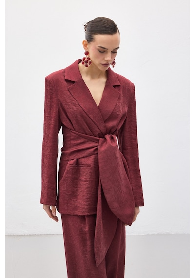 Sateen Freya Ceket - Bordo-137137 Bordo
