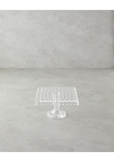English Home Bubbles Cam Kek Standı 18x11 Cm Şeffaf Şeffaf