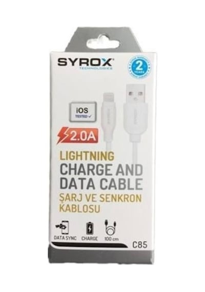 Syrox Lightning Apple iPhone Uyumlu Hızlı Şarj Ve Data Kablosu Syrox Ürünü