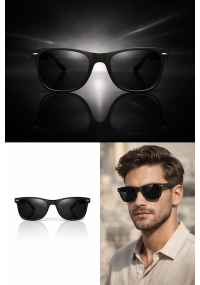 Black Wayfarer Mat Rengi Güneş Gözlüğü Siyah - 865065167 Siyah