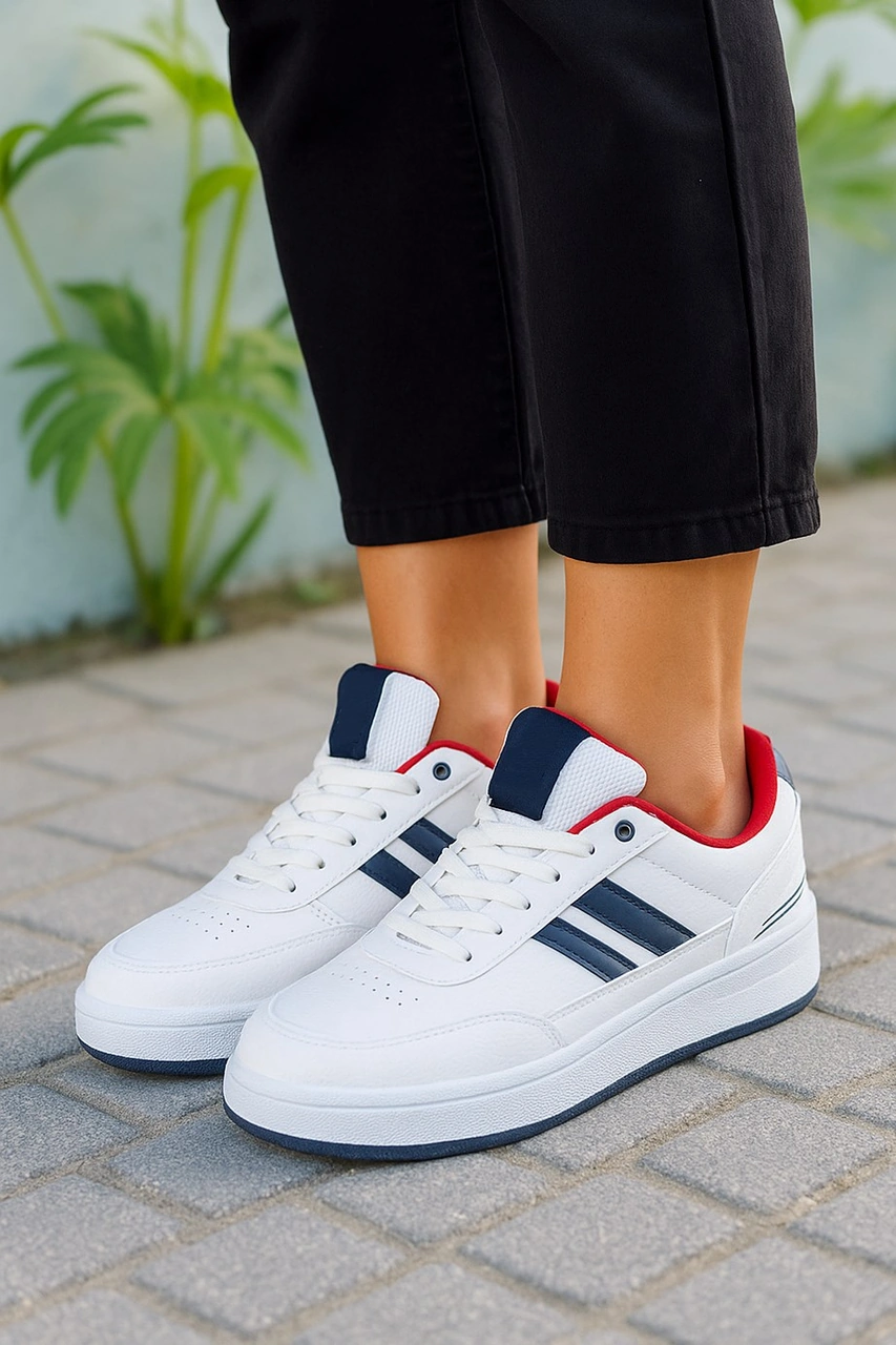 Günlük Erkek Sneaker Bağcıklı Oval Burun Dikiş Detay Tırtıklı Taban Bilek Destekli Spor Ayakkabı 351 Beyaz - Laci - Kırmızı Günlük Erkek Sneaker Bağcıklı Oval Burun Dikiş Detay Tırtıklı Taban Bilek Destekli Spor Ayakkabı 351 Beyaz - Laci - Kırmızı