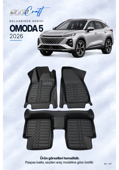 Otocraft Omoda 5 2026 Araca Özel Deluxrider Lüks Havuzlu Paspas Tam Set 3 Parça