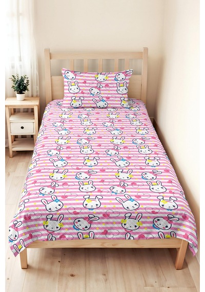 Evimde Bambaşka Tavşan Pembe Kız Çocuk Pike Takımı - Çizgili Kalp Sarı Beyaz Bebek Odası Yatak Örtüsü - 160x220 CM Evimde Bambaşka Tavşan Pembe Kız Çocuk Pike Takımı - Çizgili Kalp Sarı Beyaz Bebek Odası Yatak Örtüsü - 160x220 CM