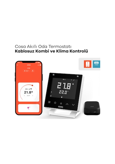 Cosa V5 Akıllı Oda Termostotı Kablolu Kombi Ve Klima Kontrolü - Beyaz Cosa V5 Akıllı Oda Termostotı Kablolu Kombi Ve Klima Kontrolü - Beyaz