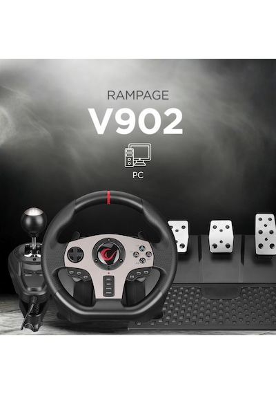 rampage v902 pc 3 pedalli oyuncu direksiyonseti sadece pc uyumlu 75400334