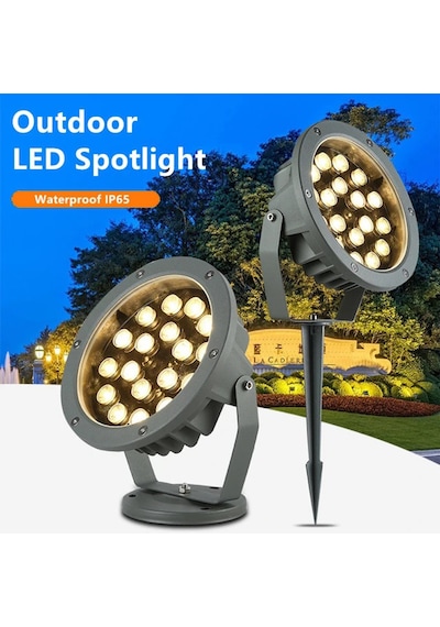 Bahçe Led Armatür Paslanmaz Dekoratif Dış Mekan Aydınlatma Lamba Spot Gösteri Sıcak Beyaz A-1305 18w 220v Ip68 Sıcak Beyaz